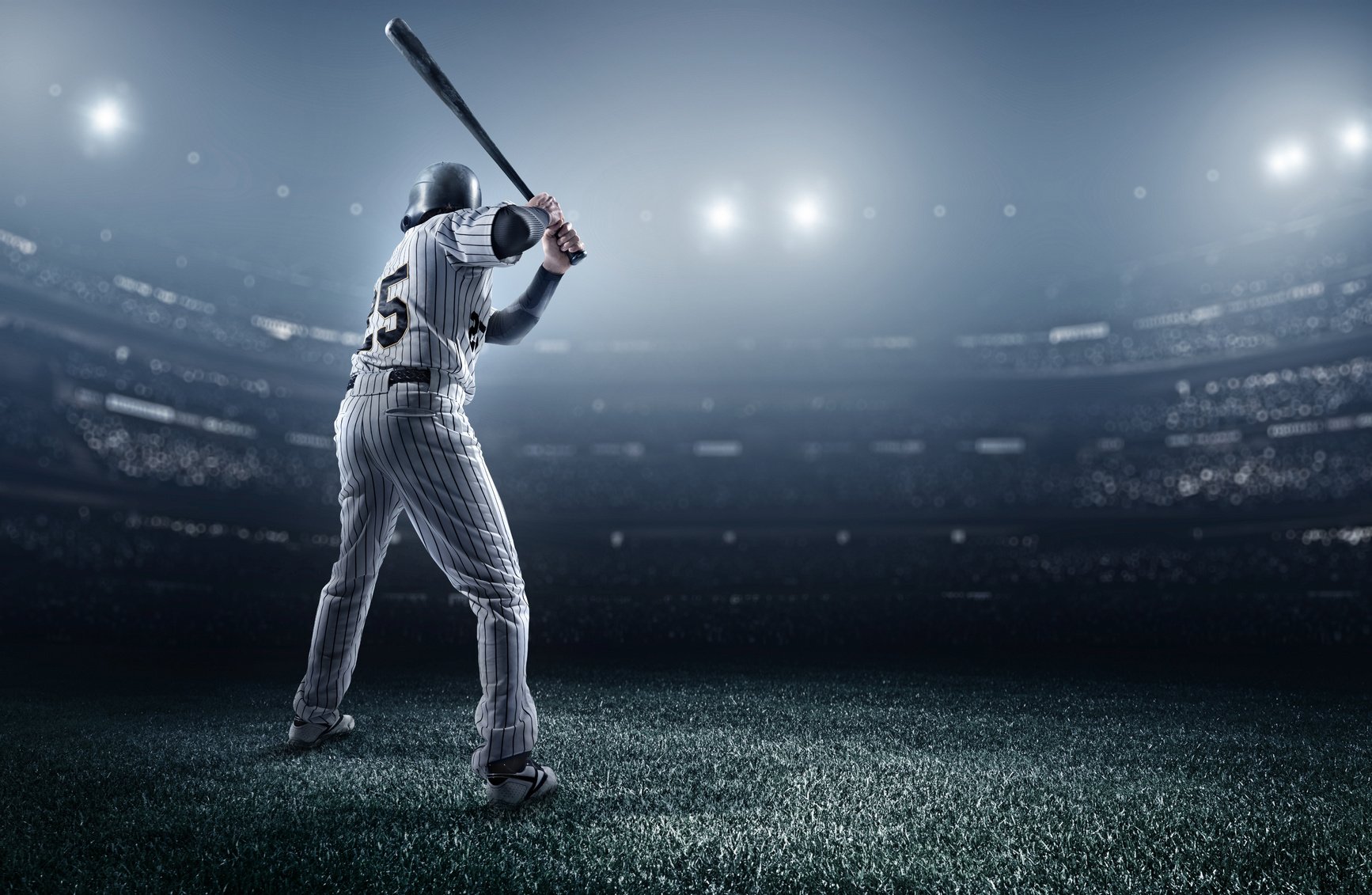 Baseball player in stadium